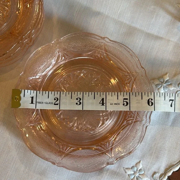 Pink Depression Royal Lace Small Plates (8) - Picture 10 of 11